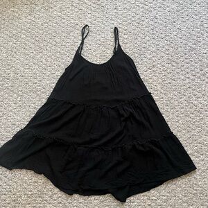 Black Sleeveless Tiered Coverup Dress